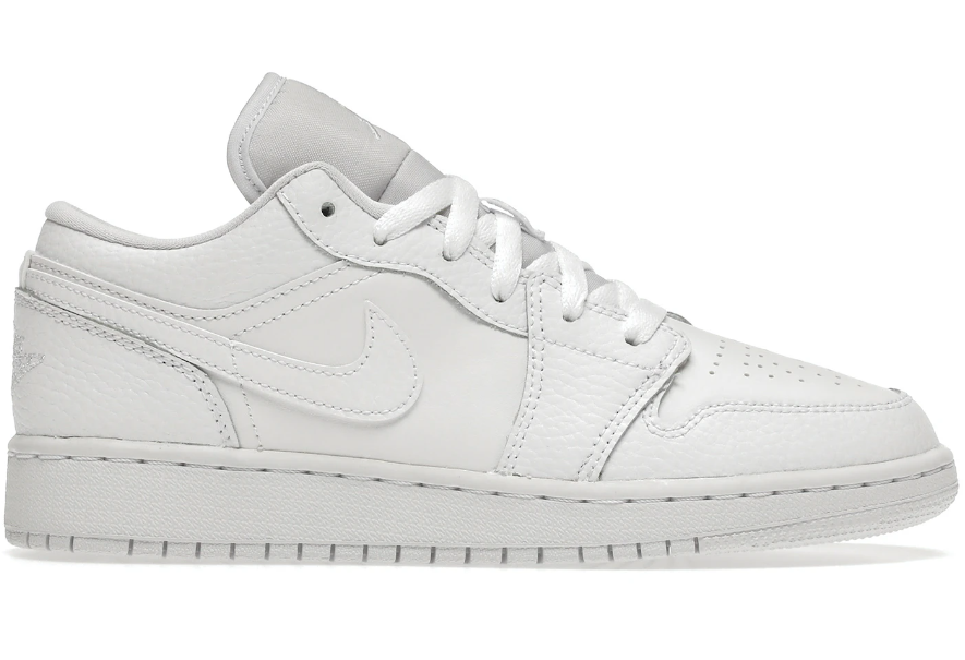 Air Jordan 1 Low "Triple White Tumbled Leather" - THE GAME
